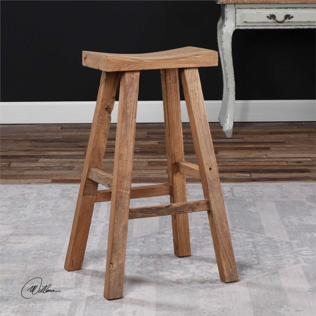 Holt Elm Wood Bar Stool