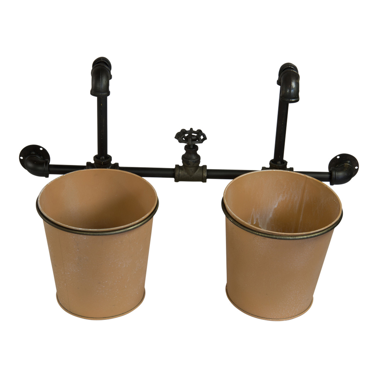 Double Faucet Planter Wall Mounted Metal