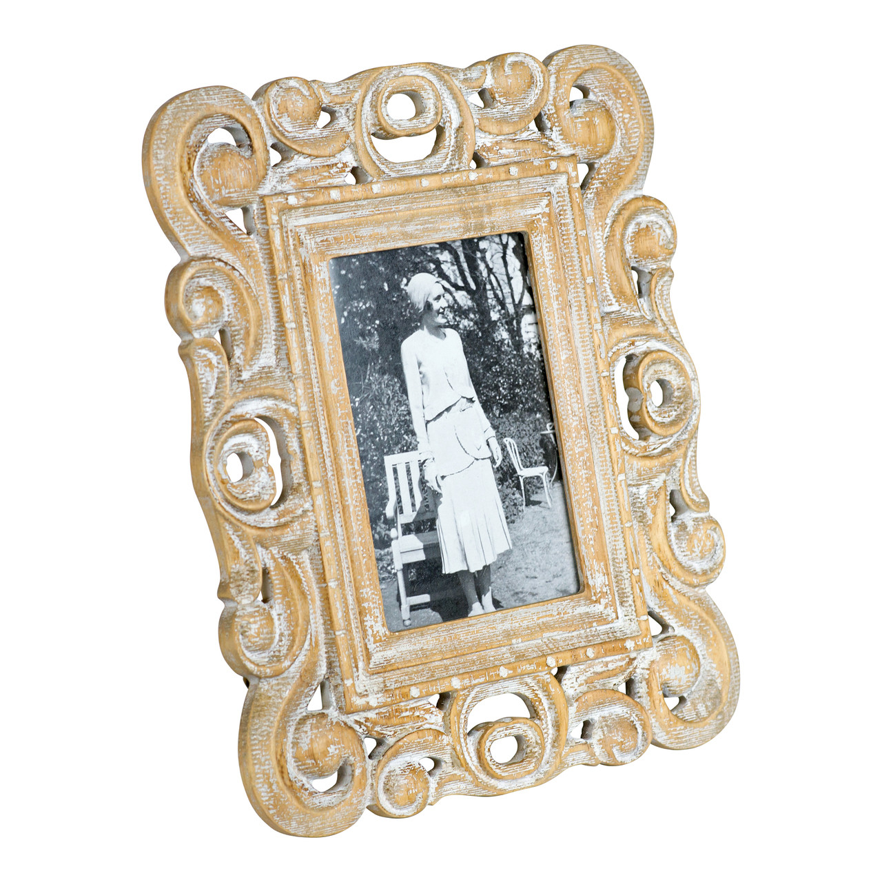 Carved Wood Photo Frame 5x7 Natural