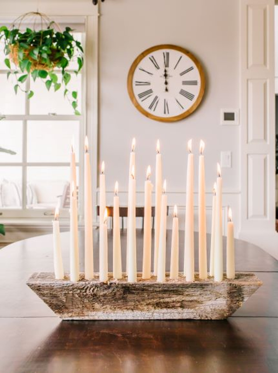 wooden candle holder centerpiece