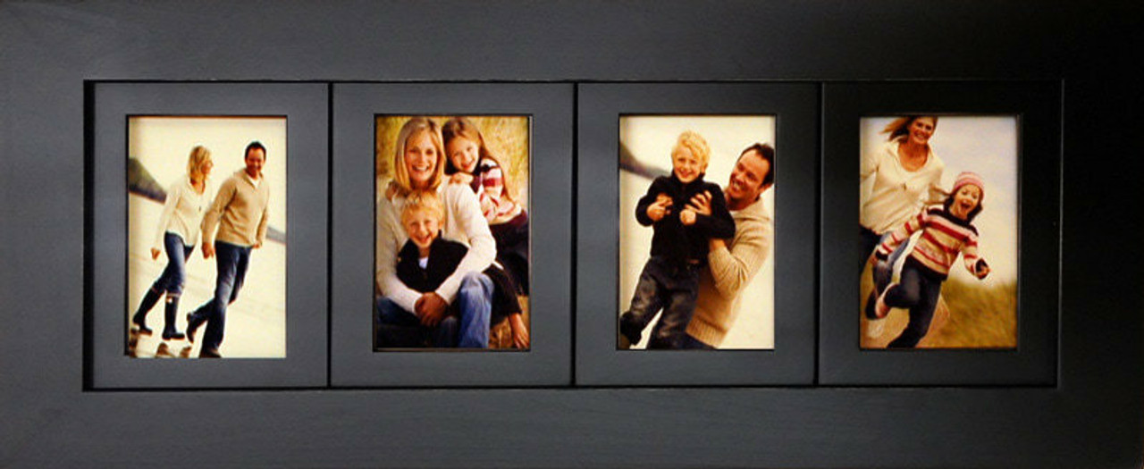 4x6 Scoop Molding Black Wood Picture Frame, Distressed