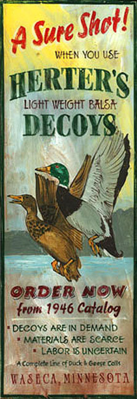 Rustic Hunting Lodge Sign - Sure Shot - Herters Duck Decoys