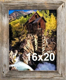 16x20 Rustic Barnwood Picture Frames, 3 inch Wide, Homestead Series