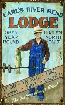 Vintage Wooden Lodge Signs