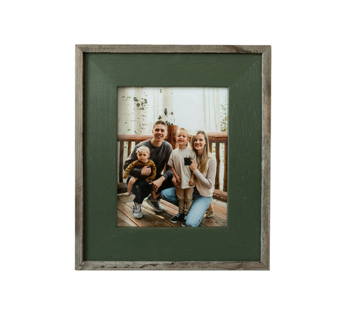 Handmade rustic green frame for farmhouse, cottage, or coastal home decor