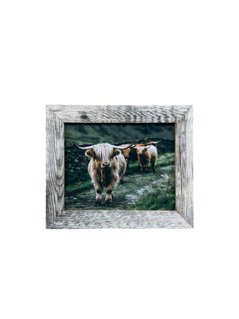 12x18 Barnwood Picture Frame, Homestead Narrow 1.5 Inch Flat Rustic Reclaimed Wood Frame