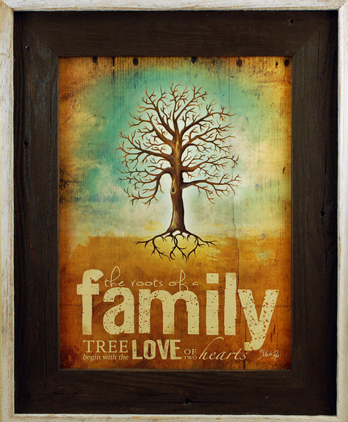 Rustic Wall Decor | Roots Family Tree Begin Love Quote