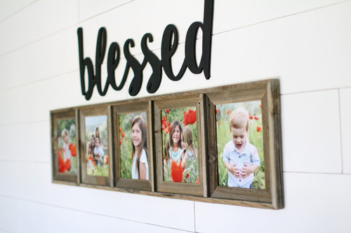 5x7 Barnwood with Cornerblocks Collage Frame - 4 openings