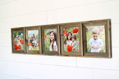 Rustic Collage Picture Frame 5 Openings 8x10 Barnwood