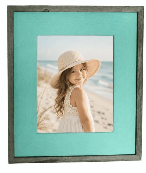 Mint Green Barnwood Picture Frame, 8x8 Rustic Wood