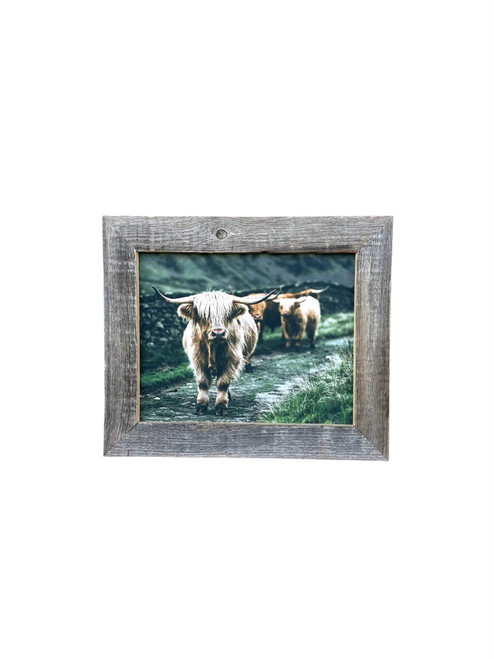 4x6 Barnwood Picture Frame, Homestead Narrow 1.5 Inch Flat Rustic Reclaimed Wood Frame