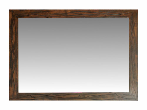 Rustic wood framed mirror, dark walnut distressed barnwood style, farmhouse wall mirror, Sedona rustic décor