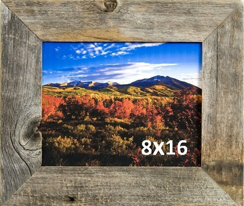 Rustic Wood Picture Frames  8x16 Barnwood Frame - Reclaimed Wood