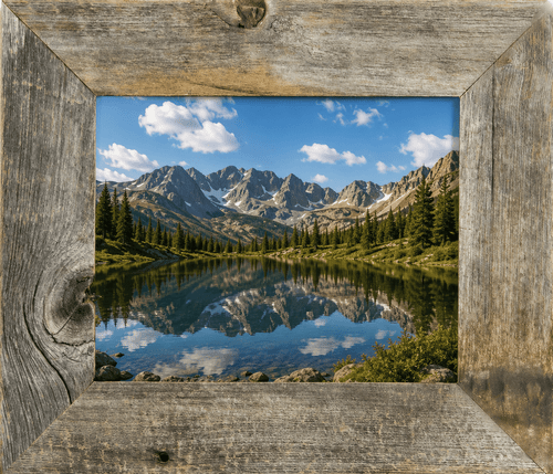 Weathered gray barnwood 13x15  photo frame perfect for western decor, cabin accents, and farmhouse displays