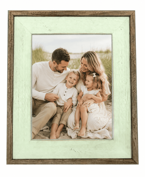 11x14 Seafoam Green Barnwood Picture Frame, Rustic Wood