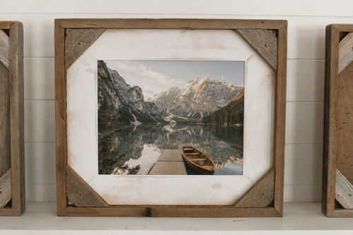 Rustic Barnwood Corner Block Picture Frame | Frontier Series