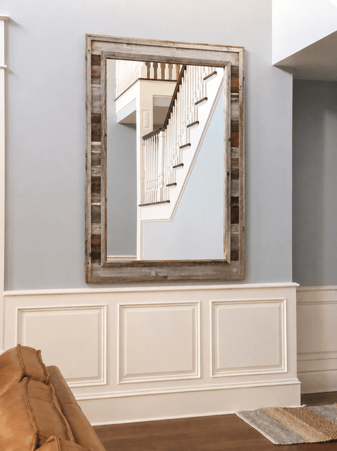 Rustic farmhouse large wall mirror