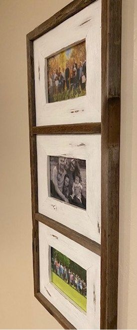 Collage Frames  Triple Opening White Barnwood Frame 5x7 Openings