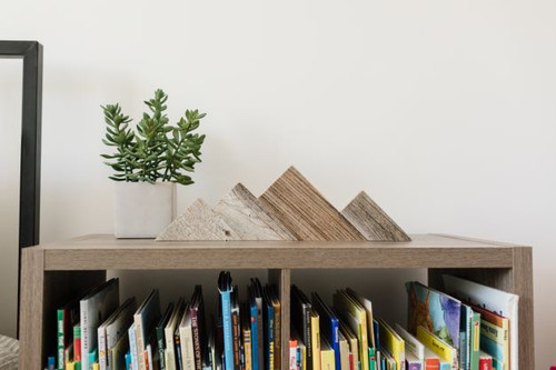 Barnwood mountain décor sign with clean, minimalist design, perfect for adding a subtle outdoor and cabin-inspired touch to any space.