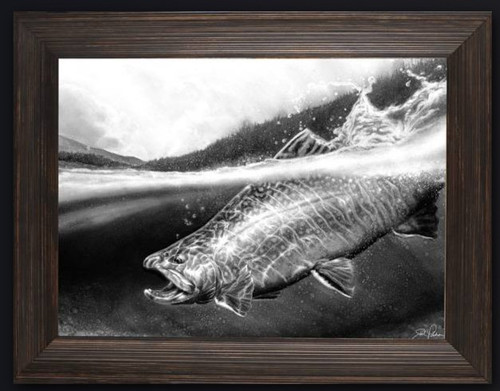 Brook trout canvas giclee wildlife art by Joel Pilcher with detailed fish illustration