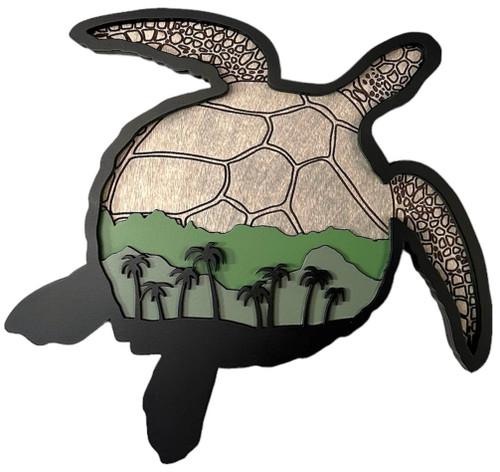 Beach home wooden turtle decor