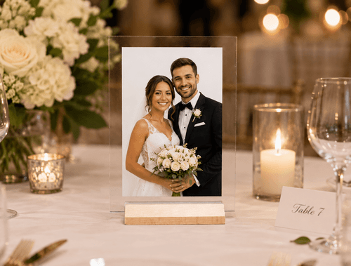 Rustic modern acrylic picture frame for wedding photos and family portraits