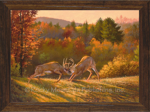 Dallen Lambson Seein Red buck wildlife canvas framed art lodge decor