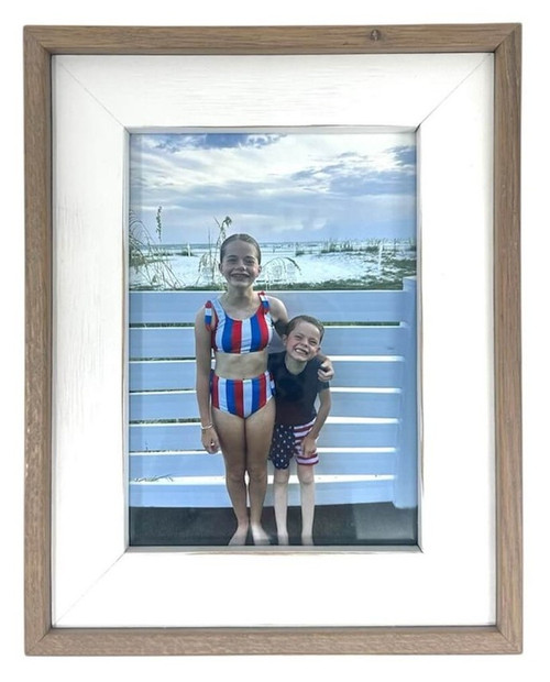 Modern white oak picture frame featuring a white face and natural wood edge—perfect for clean, minimalist and coastal interiors.