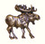 Walking Moose Cabinet Hardware Knob - Right Facing