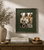 Rustic green barnwood picture frame handcrafted from reclaimed wood with weathered finish