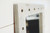 Handmade reclaimed wood mirror with distressed white finish and rustic western inspired design