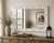 Rustic Bunkhouse style mirror with whitewashed reclaimed wood frame and decorative metal tack accents