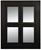 Modern farmhouse black wall mirror with multiple pane window style design