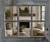 Rustic window pane barnwood mirror with six panes and reclaimed wood frame