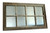 Rustic farmhouse window pane mirror with weathered barnwood frame and vintage inspired 8 pane grid design