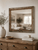 Rustic Hobble Creek mirror handcrafted from reclaimed barnwood with rich alder overlay and farmhouse wall décor styling