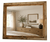 Handcrafted farmhouse mirror with reclaimed wood frame and alder overlay detail for rustic entryway or bathroom décor