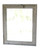 Rustic vanity mirror with weathered barnwood frame and dimensional raised edge styling