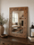 Rustic alder wood wall mirror featuring rich Santa Fe stain and handcrafted decorative nail accents