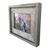 Rustic farmhouse picture frame handcrafted from reclaimed barnwood with aged gray finish sized for 8.5x11 photos