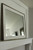 Large glacier white wall mirror for farmhouse bathroom or entryway decor