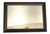 Black framed bathroom vanity mirror above sink, traditional black wood mirror in modern bathroom setting