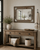 Industrial Montana mirror with rustic wood frame and metal corner brackets for modern farmhouse decor
