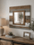 Rustic slat cedar mirror handcrafted from reclaimed wood with whitewash and weathered gray finish for farmhouse wall décor