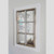 White window pane mirror with reclaimed wood trim for farmhouse wall decor
