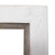 Whitewashed wood frame with natural barnwood inner detail, blending soft neutral tones with rustic texture for versatile home décor.