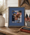 Farmhouse reclaimed barnwood picture frame with blue painted wood for family photos and artwork.