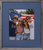 Rustic blue wood picture frame featuring an authentic reclaimed barnwood accent handcrafted in the USA.