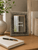 Rustic vanity mirror with inspirational engraved message and reclaimed wood frame
