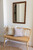 Myrtle Beach mirror handcrafted in the USA with alder wood and rustic barnwood trim